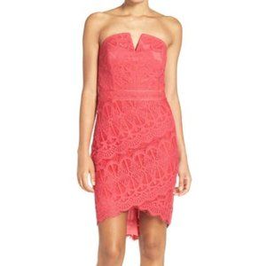 Strapless Lace Dress Rose Pink NWT